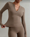 Half Zip Long Sleeve Top