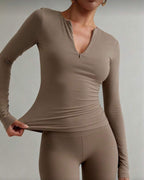 Half Zip Long Sleeve Top