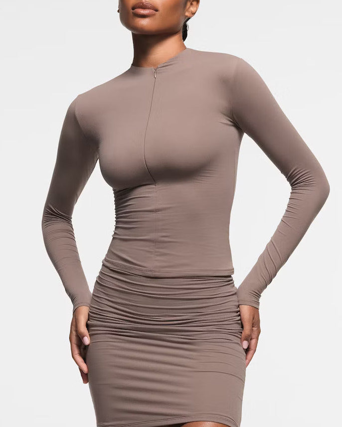Half Zip Long Sleeve Top